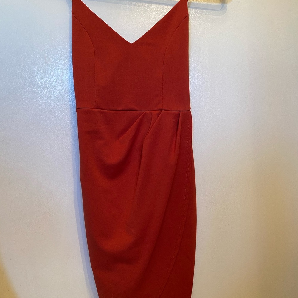 Rust red bodycon dress